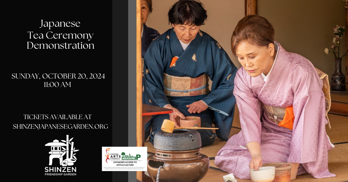 japanese tea cermony at shinzen garden on october 20 at 11 am