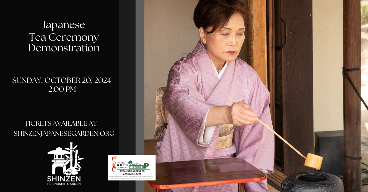 japanese tea ceremony on oct 20 at 2pm at shinzen garden