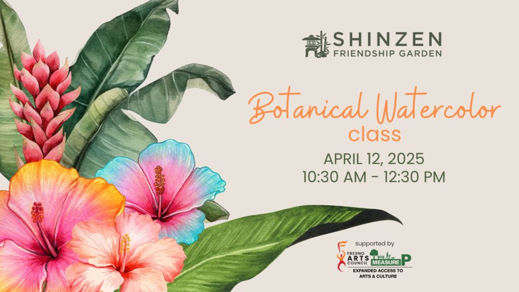 watercolor class at shinzen garden on april 12