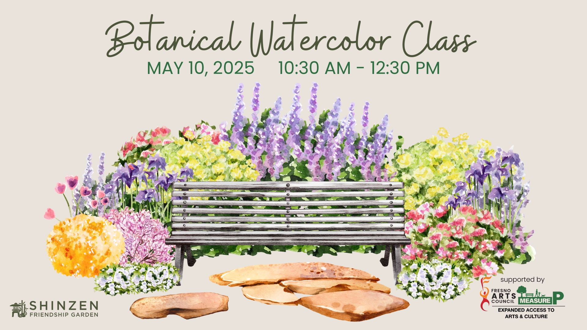 watercolor class on may 10 at shinzen garden