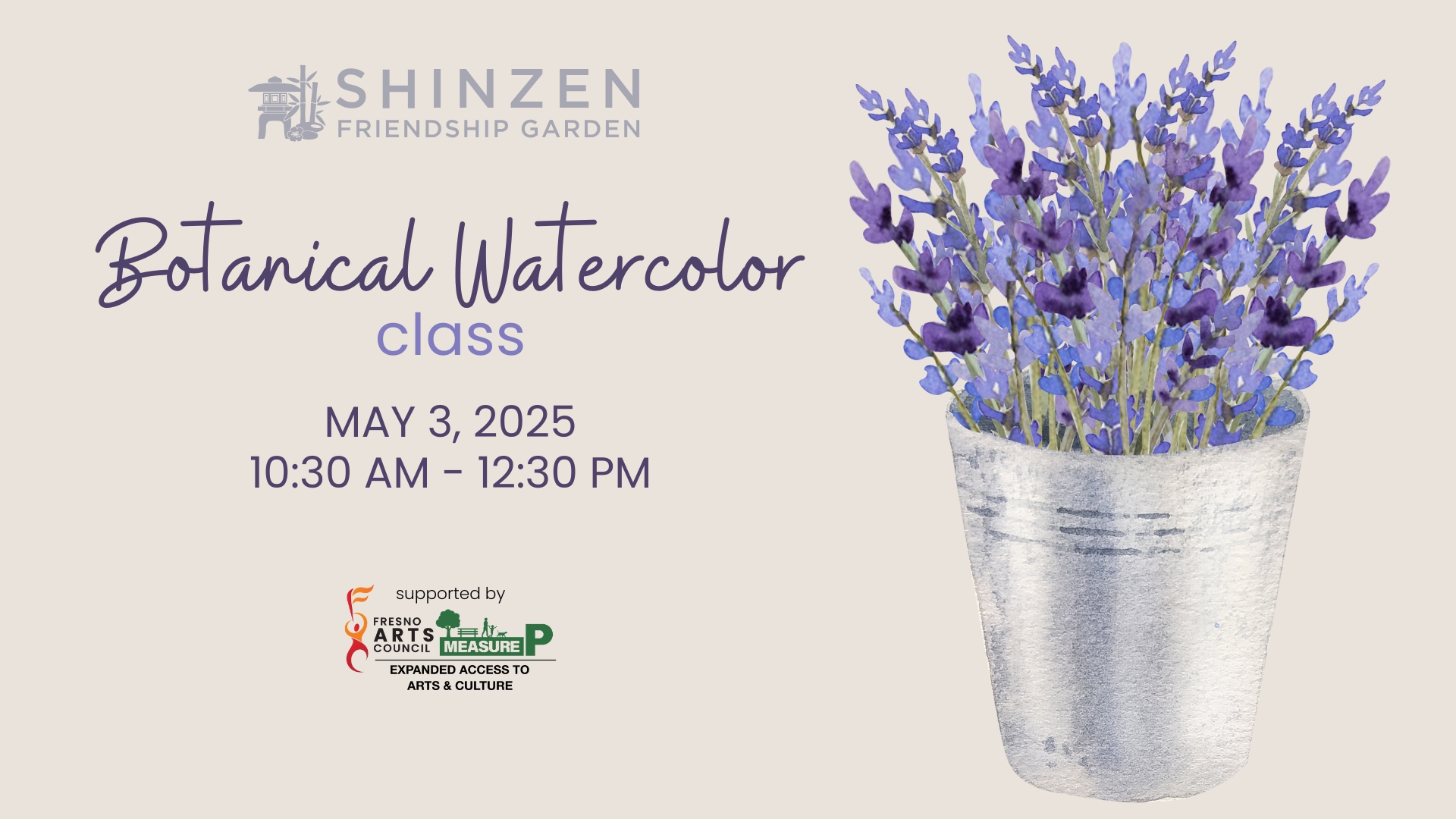 water color class on may 3 2025 at shinzen garden